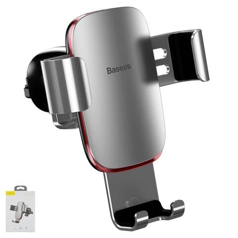 Автодержатель Baseus, серебристый, на дефлектор, выдвижной, #SUYL-D0S