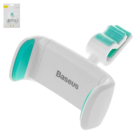 Автодержатель Baseus, мятный, білий, на дефлектор, выдвижной, #SUGX-13
