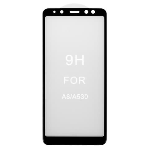 Захисне скло Samsung SM-A530 Galaxy A8 (2018), чорне, 5D, iNobi, Full Glue, клей на усій поверхні, сумісне з чохлом | Закаленное защитное стекло