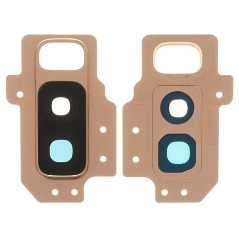 Стекло камеры Samsung SM-G965 Galaxy S9 Plus, золотистое, Sunrise Gold, с рамкой, Original (PRC)