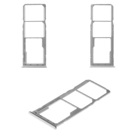 Тримач (лоток) SIM-карты Samsung SM-A205 Galaxy A20, SM-A305 Galaxy A30, SM-A505 Galaxy A50, SM-A705 Galaxy A70, серебристый, білий, с держателем карты памяти (MMC), Original (PRC) | держатель СИМ-карты
