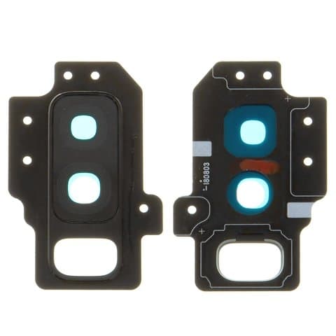 Стекло камеры Samsung SM-G965 Galaxy S9 Plus, черное, Midnight Black, с рамкой, Original (PRC)