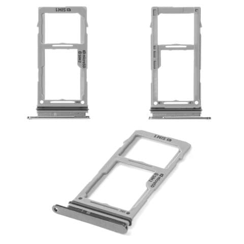 Тримач (лоток) SIM-карты Samsung SM-G970 Galaxy S10e, білий, с держателем карты памяти (MMC), dual SIM, Original (PRC) | держатель СИМ-карты