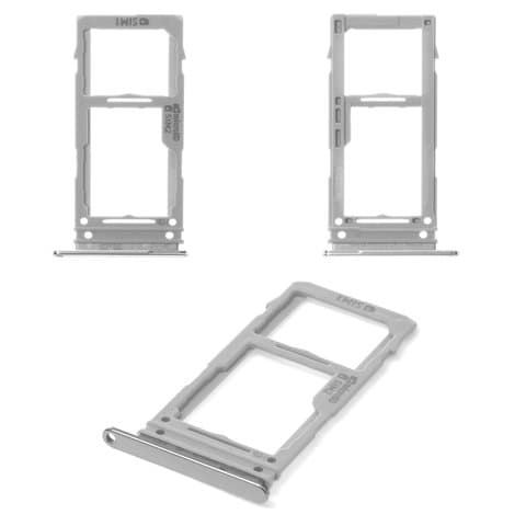 Тримач (лоток) SIM-карты Samsung SM-G973 Galaxy S10, SM-G975 Galaxy S10 Plus, білий, с держателем карты памяти (MMC), dual SIM, Original (PRC) | держатель СИМ-карты