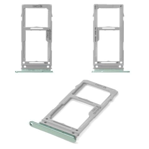 Тримач (лоток) SIM-карты Samsung SM-G973 Galaxy S10, SM-G975 Galaxy S10 Plus, зеленый, с держателем карты памяти (MMC), dual SIM, Original (PRC) | держатель СИМ-карты