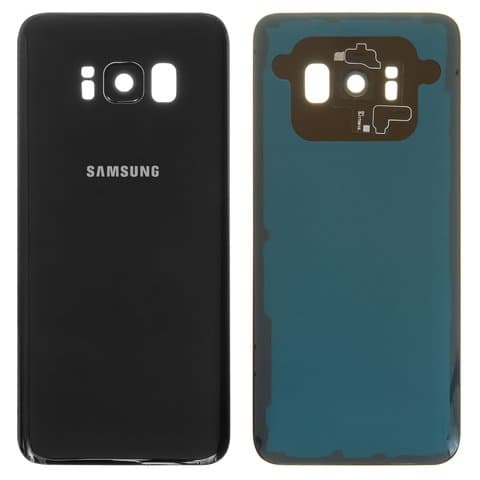 Задня кришка Samsung SM-G950 Galaxy S8, чорна, Midnight Black, із склом камери, Original (PRC) | корпус, задняя панель аккумулятора, АКБ, батареи