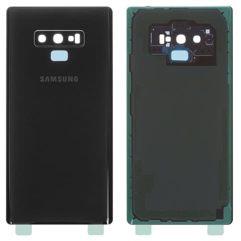 Задня кришка Samsung SM-N960 Galaxy Note 9, чорна, Midnight Black, із склом камери, Original (PRC) | корпус, задняя панель аккумулятора, АКБ, батареи