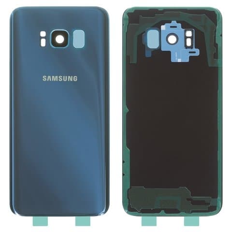 Задня кришка Samsung SM-G950 Galaxy S8, синя, Coral Blue, із склом камери, Original (PRC) | корпус, задняя панель аккумулятора, АКБ, батареи