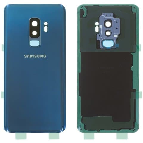 Задня кришка Samsung SM-G965 Galaxy S9 Plus, синя, Coral Blue, із склом камери, Original (PRC) | корпус, задняя панель аккумулятора, АКБ, батареи