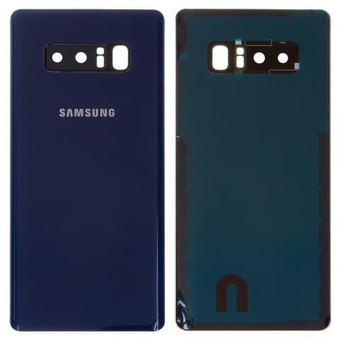 Задня кришка Samsung SM-N950 Galaxy Note 8, синя, Deep Sea Blue, із склом камери, Original (PRC) | корпус, задняя панель аккумулятора, АКБ, батареи