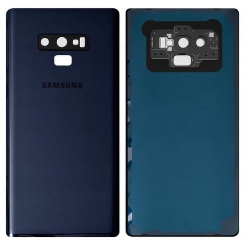 Задня кришка Samsung SM-N960 Galaxy Note 9, синя, Ocean Blue, із склом камери, Original (PRC) | корпус, задняя панель аккумулятора, АКБ, батареи