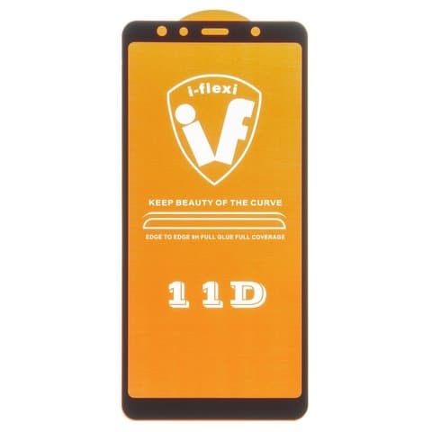 Захисне скло Samsung SM-A750 Galaxy A7 (2018), сумісне з чохлом, чорне, iNobi, Full Glue, клей на усій поверхні | Закаленное защитное стекло