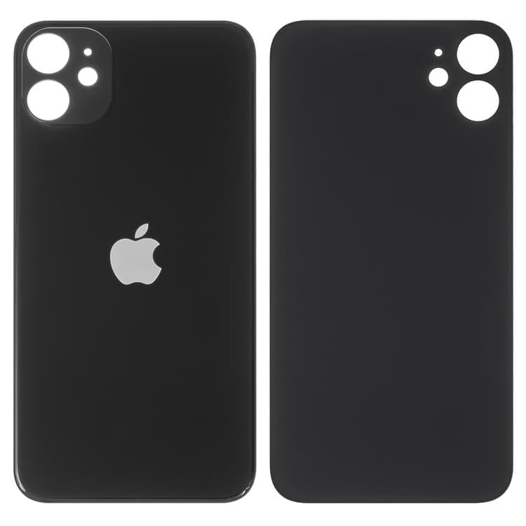 Задня кришка Apple iPhone 11, чорна, не потрібно знімати скло камери, big hole, Original (PRC) | корпус, крышка аккумулятора, АКБ, батареи