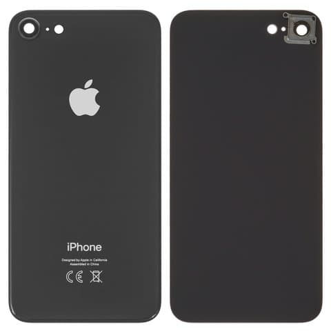 Задня кришка Apple iPhone 8, чорна, Space Gray, із склом камери, Original (PRC) | корпус, крышка аккумулятора, АКБ, батареи