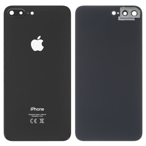 Задня кришка Apple iPhone 8 Plus, чорна, із склом камери, Original (PRC) | корпус, крышка аккумулятора, АКБ, батареи