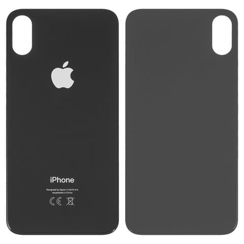 Задня кришка Apple iPhone X, чорна, не потрібно знімати скло камери, big hole, Original (PRC) | корпус, крышка аккумулятора, АКБ, батареи