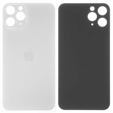 Задня кришка Apple iPhone 11 Pro, біла, срібляста, Matte Silver, потрібно знімати скло камери, small hole, Original (PRC) | корпус, крышка аккумулятора, АКБ, батареи