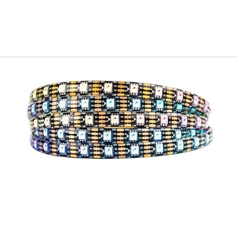 Светодиодная лента, IP65, RGB, SMD 5050, WS 2815, с управлением, черная, 12 В, 60 д/м, 1 м