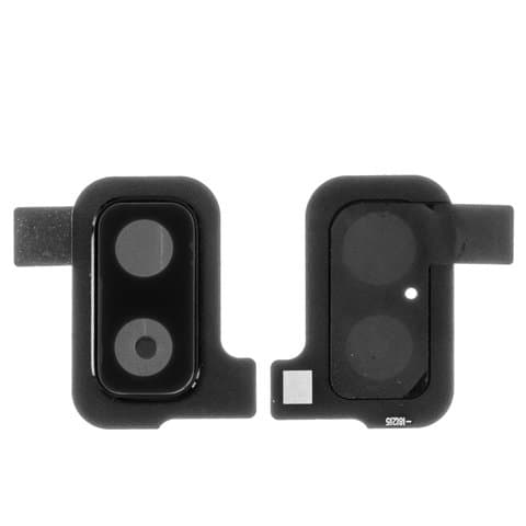 Стекло камеры Samsung SM-J610 Galaxy J6 Plus, черное, с рамкой, Original (PRC)