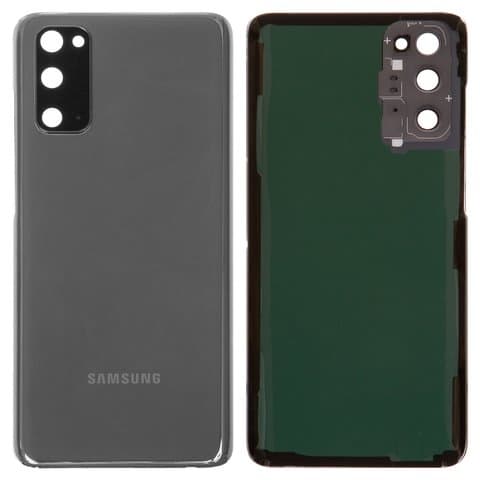 Задня кришка Samsung SM-G980 Galaxy S20, чорна, сіра, Cosmic Grey, із склом камери, Original (PRC) | корпус, задняя панель аккумулятора, АКБ, батареи