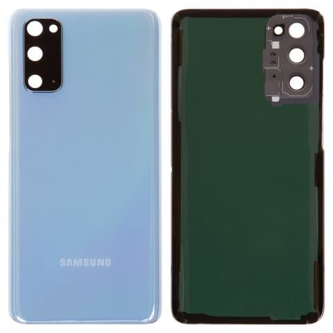 Задня кришка Samsung SM-G980 Galaxy S20, блакитна, синя, Cloud Blue, із склом камери, Original (PRC) | корпус, задняя панель аккумулятора, АКБ, батареи