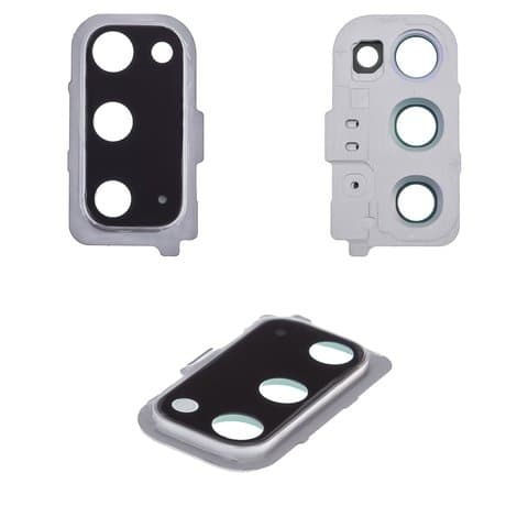 Стекло камеры Samsung SM-G980 Galaxy S20, белое, Cloud White, с рамкой, Original (PRC)