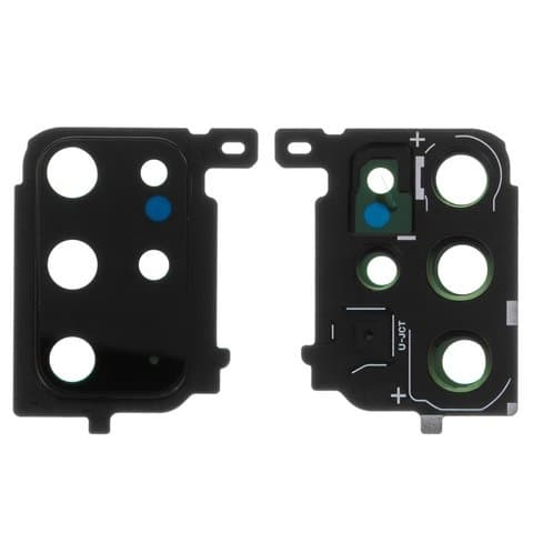 Стекло камеры Samsung SM-G985 Galaxy S20 Plus, черное, с рамкой, Original (PRC)