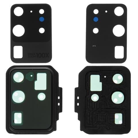 Стекло камеры Samsung SM-G988 Galaxy S20 Ultra, серое, Cosmic Grey, с рамкой, Original (PRC)