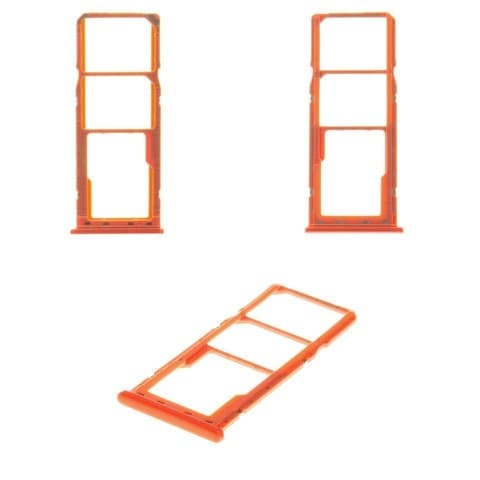 Тримач (лоток) SIM-карты Samsung SM-A205 Galaxy A20, SM-A305 Galaxy A30, SM-A505 Galaxy A50, SM-A705 Galaxy A70, оранжевый, с держателем карты памяти (MMC), Original (PRC) | держатель СИМ-карты