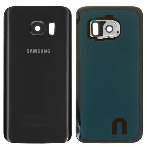 Задня кришка Samsung SM-G930 Galaxy S7, чорна, із склом камери, Original (PRC) | корпус, задняя панель аккумулятора, АКБ, батареи