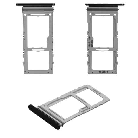 Тримач (лоток) SIM-карты Samsung SM-N975 Galaxy Note 10 Plus, чорний, dual SIM, Aura Black, Original (PRC) | держатель СИМ-карты