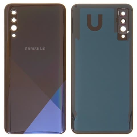 Задня кришка Samsung SM-A307 Galaxy A30s, чорна, із склом камери, Prism Crush Black, Original (PRC) | корпус, задняя панель аккумулятора, АКБ, батареи