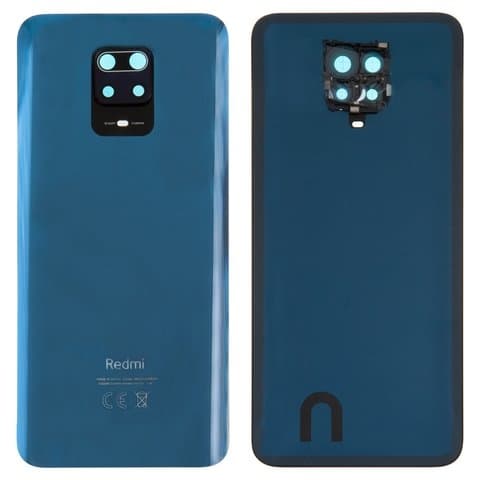Задня кришка Xiaomi Redmi Note 9S, Redmi Note 9 Pro, Redmi Note 9 Pro Max, M2003J6A1G, M2003J6B2G, синя, із склом камери, Original (PRC) | корпус, задняя панель аккумулятора, АКБ, батареи