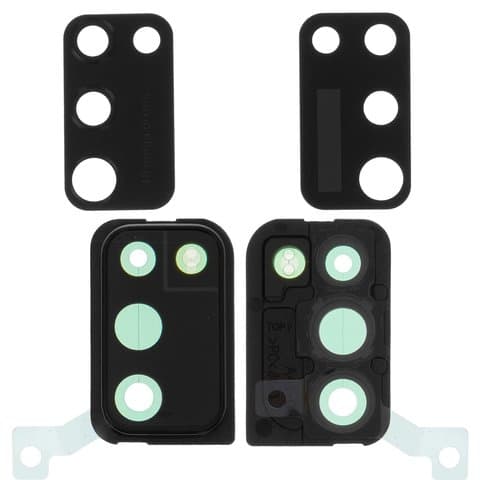 Стекло камеры Samsung SM-A415 Galaxy A41, черное, с рамкой, Original (PRC)