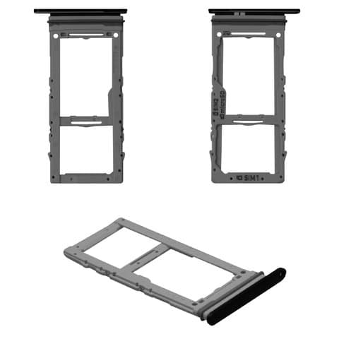 Тримач (лоток) SIM-карты Samsung SM-G985 Galaxy S20 Plus, чорний, Cosmic Black, Original (PRC) | держатель СИМ-карты