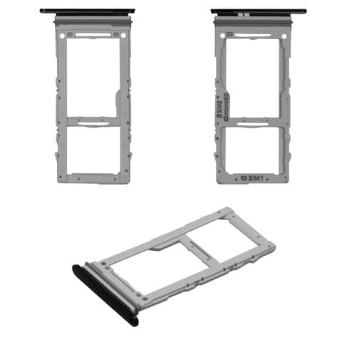 Тримач (лоток) SIM-карты Samsung SM-G988 Galaxy S20 Ultra, чорний, Cosmic Black, Original (PRC) | держатель СИМ-карты