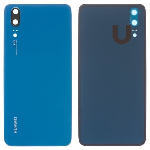 Задня кришка Huawei P20, EML-L29, EML-L09, синя, Midnight blue, із склом камери, Original (PRC) | корпус, задняя панель аккумулятора, АКБ, батареи