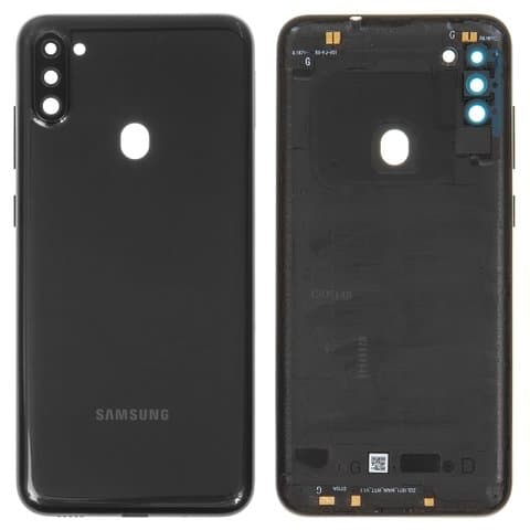Корпус Samsung SM-A115 Galaxy A11, чорний, со стеклом камеры, Original (PRC), (панель, панели)