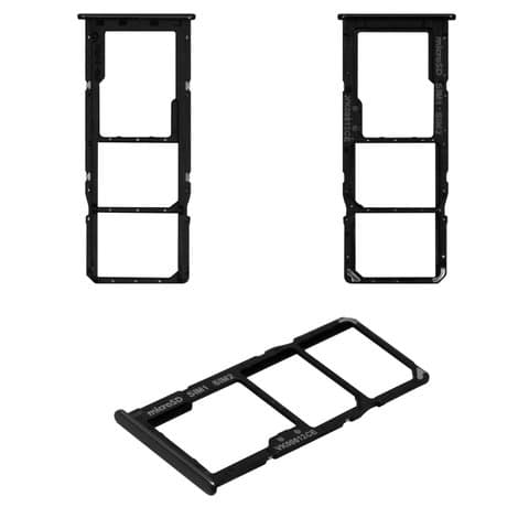 Тримач (лоток) SIM-карты Samsung SM-A515 Galaxy A51, SM-A715 Galaxy A71, чорний, Prism Crush Black, с держателем карты памяти (MMC), Original (PRC) | держатель СИМ-карты
