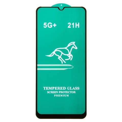 Захисне скло Samsung SM-A025 Galaxy A02s, сумісне з чохлом, чорне, iNobi, Full Glue, клей на усій поверхні | Закаленное защитное стекло