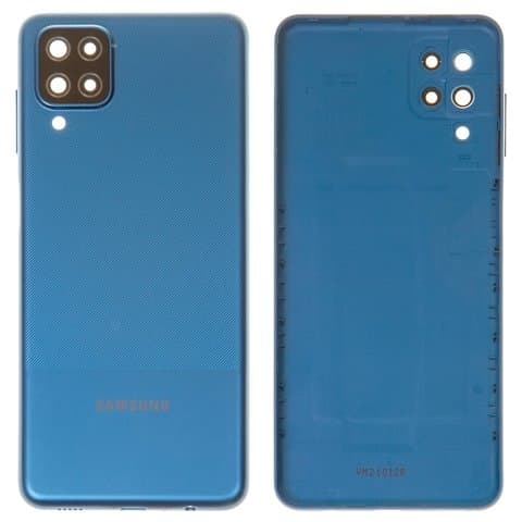 Задня кришка Samsung SM-A125 Galaxy A12, синя, із склом камери, Original (PRC) | корпус, задняя панель аккумулятора, АКБ, батареи