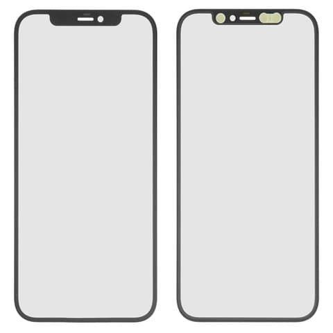 Стекло дисплея Apple iPhone 12, iPhone 12 Pro, черное, с OCA-пленкой | стекло тачскрина