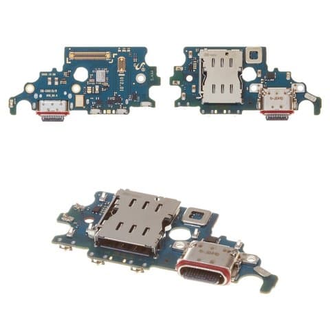 Плата зарядки Samsung SM-G991 Galaxy S21 5G, шлейф коннектора зарядки, с SIM-коннектором, Original (PRC)