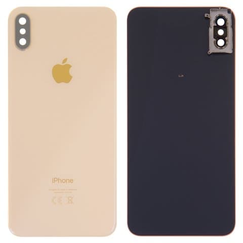 Задня кришка Apple iPhone XS Max, золотиста, із склом камери, Original (PRC) | корпус, крышка аккумулятора, АКБ, батареи