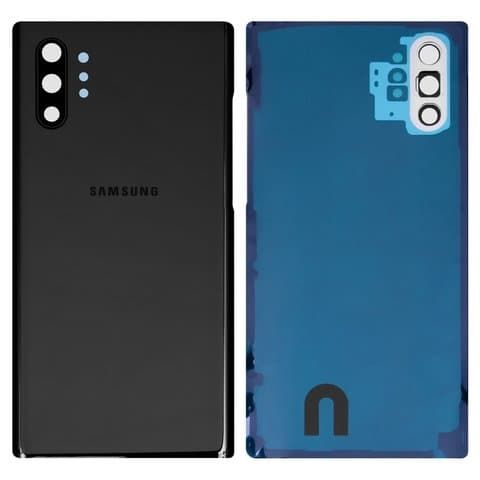 Задня кришка Samsung SM-N975 Galaxy Note 10 Plus, чорна, Aura Black, із склом камери, Original (PRC) | корпус, задняя панель аккумулятора, АКБ, батареи