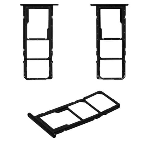 Тримач (лоток) SIM-карты Samsung SM-A115 Galaxy A11, чорний, Original (PRC) | держатель СИМ-карты