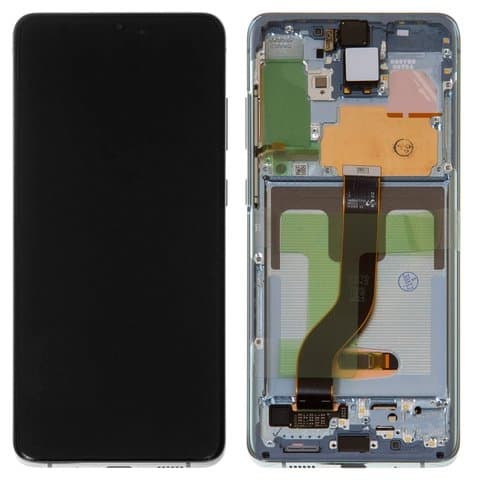 Дисплей Samsung SM-G985 Galaxy S20 Plus, SM-G986 Galaxy S20 Plus 5G, синій, Aura Blue | з тачскріном | в передній панелі | Original (Сервис-Центр), GH82-22134D, GH82-22145D | дисплейный модуль, экран