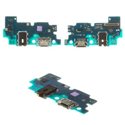 Плата зарядки Samsung SM-A505 Galaxy A50, шлейф коннектора зарядки, коннектора наушников, с микрофоном, Original (PRC)