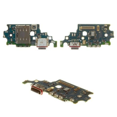 Плата зарядки Samsung SM-G996 Galaxy S21 Plus 5G, шлейф коннектора зарядки, с микрофоном, с коннектором SIM-карты, Original (PRC)