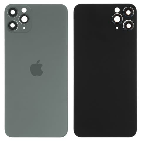Задня кришка Apple iPhone 11 Pro Max, зелена, Matte Midnight Green, із склом камери, small hole, Matte Midnight Green, Original (PRC) | корпус, крышка аккумулятора, АКБ, батареи